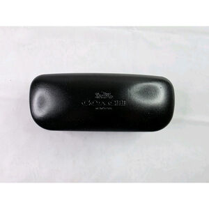 Coach Glasses Case New York Black Leather Hard Clamshell 6"